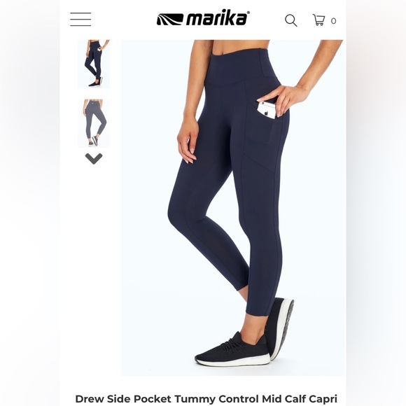 Marika Drew High Waist Tummy Control Mid-Calf Legging, Black